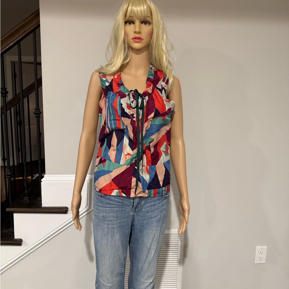 Marc by Marc Jacobs Vibrant Multicolor Silk sleeveless Blouse